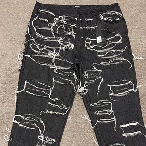 Fashion Nova Men's Black Straight Jeans 40x32